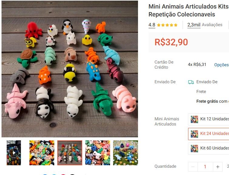 Produto impresso em 3D: Articulados