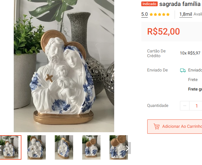Produto impresso em 3D: Católico